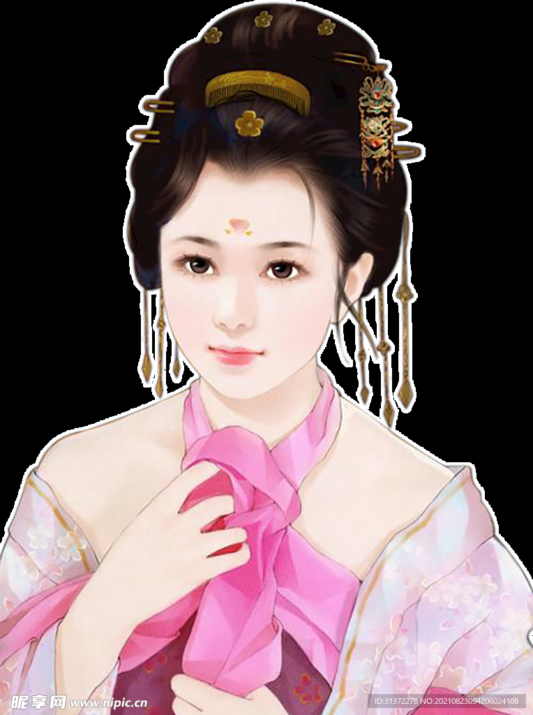 古装帅哥美女插画图片