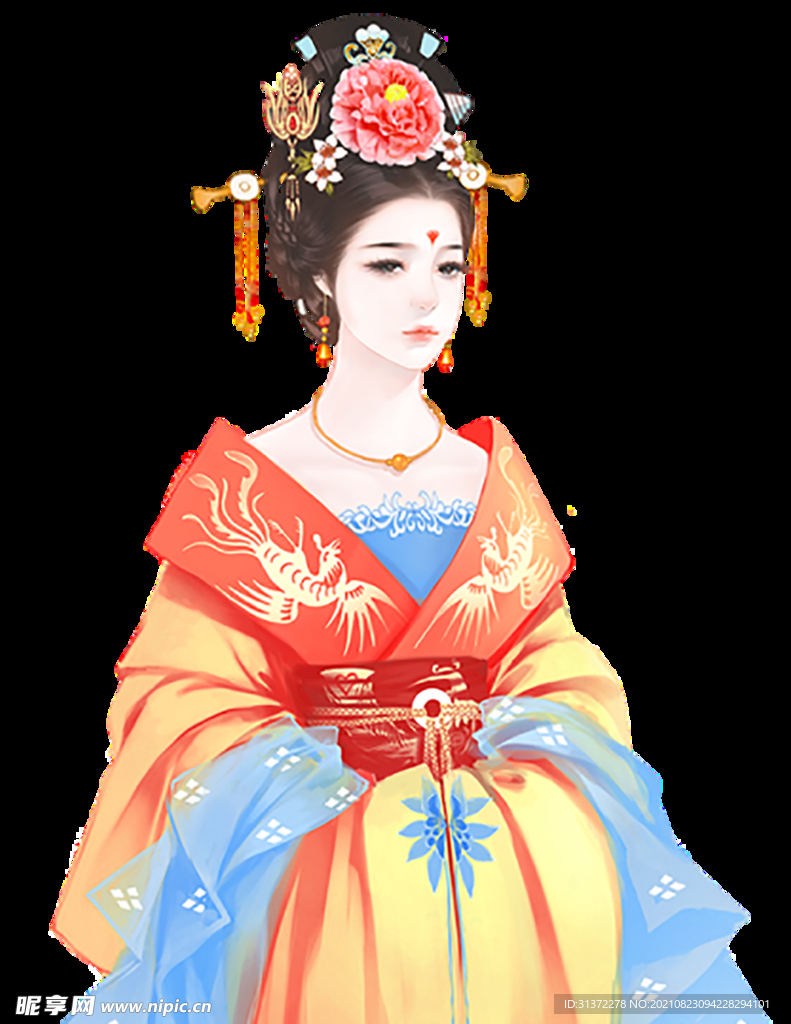 古装帅哥美女插画图片