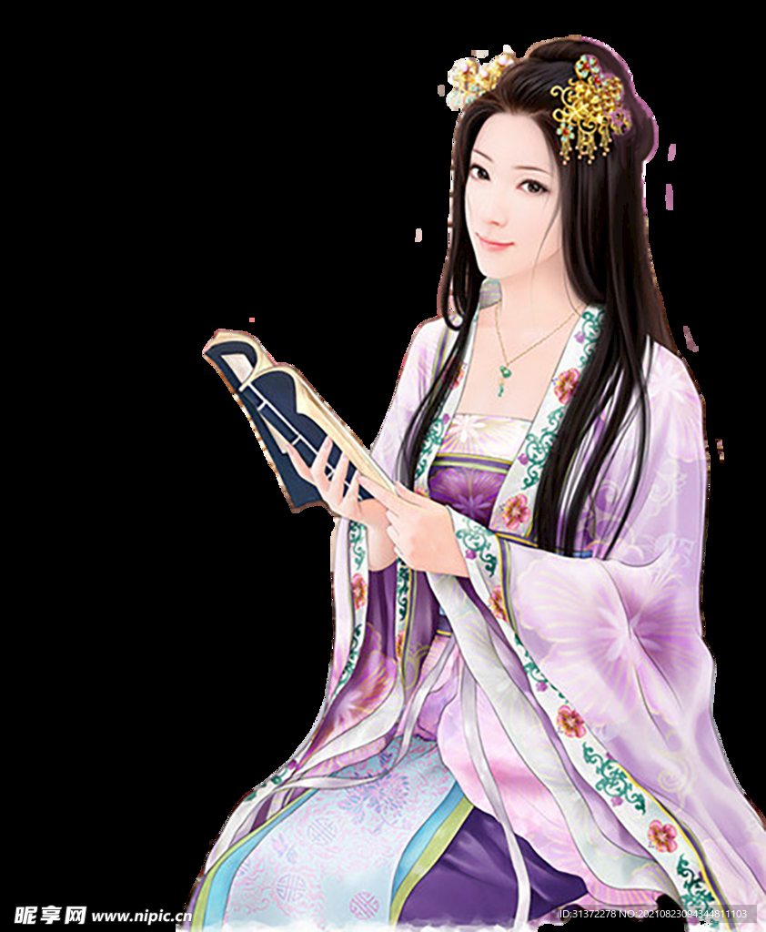   古装帅哥美女插画图片