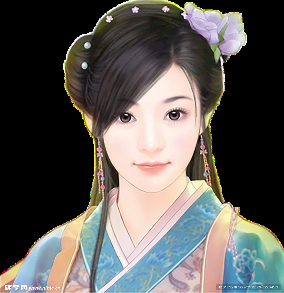 古装帅哥美女插画图片