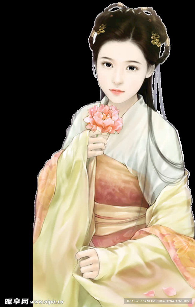 古装帅哥美女插画图片