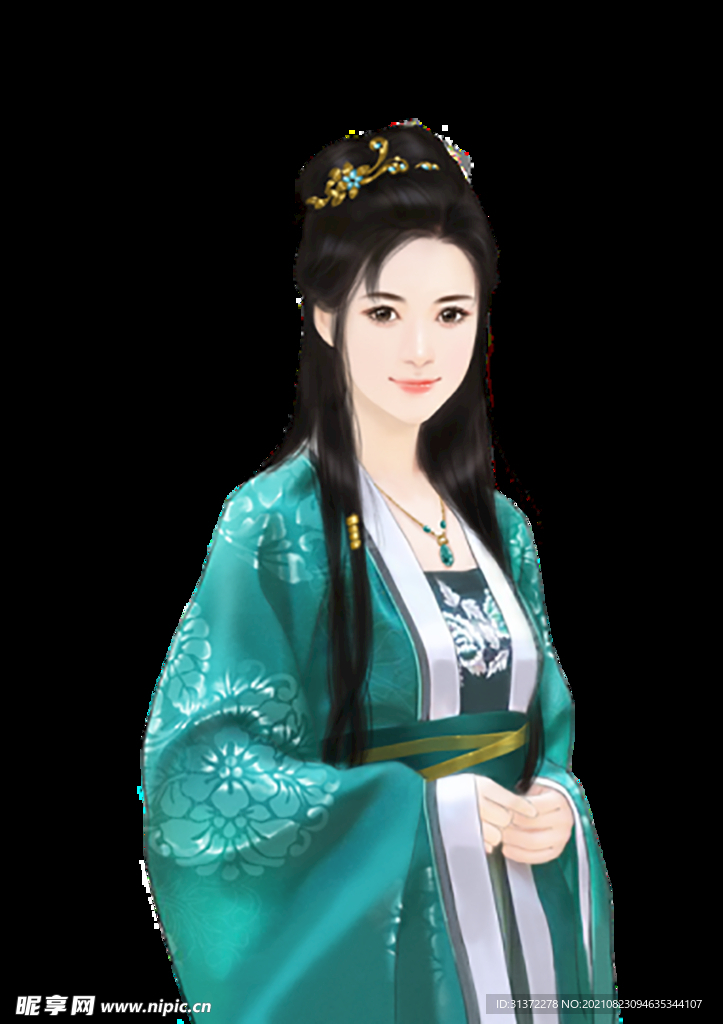 古装帅哥美女插画图片