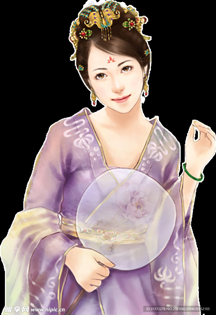  古装帅哥美女插画图片