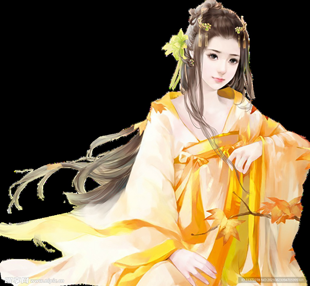 古装帅哥美女插画图片