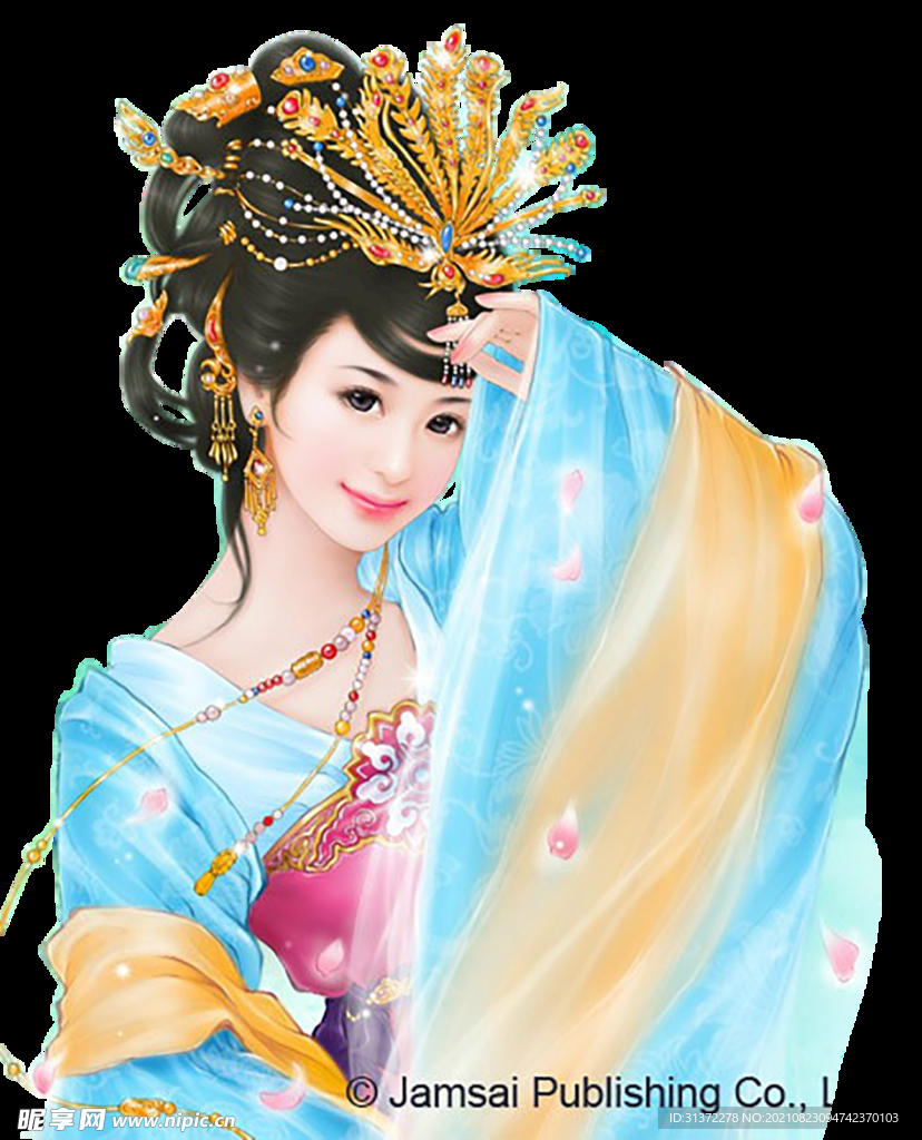 古装帅哥美女插画图片