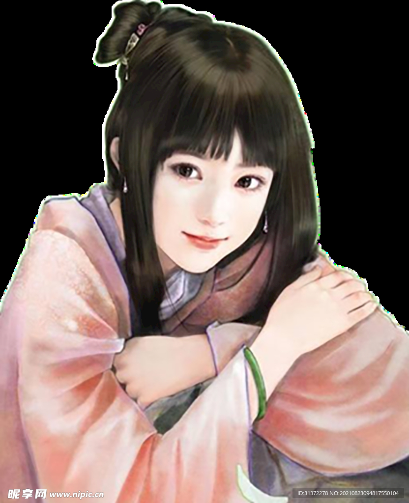  古装帅哥美女插画图片