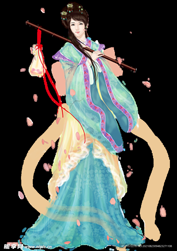 古装帅哥美女插画图片