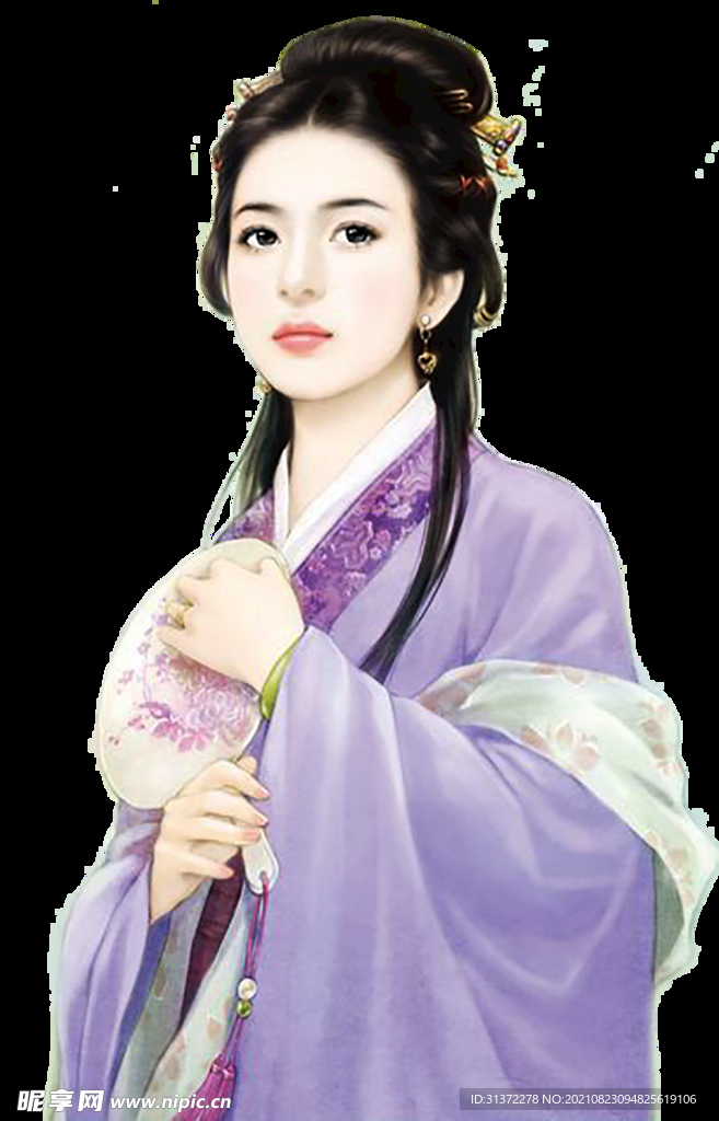 古装帅哥美女插画图片