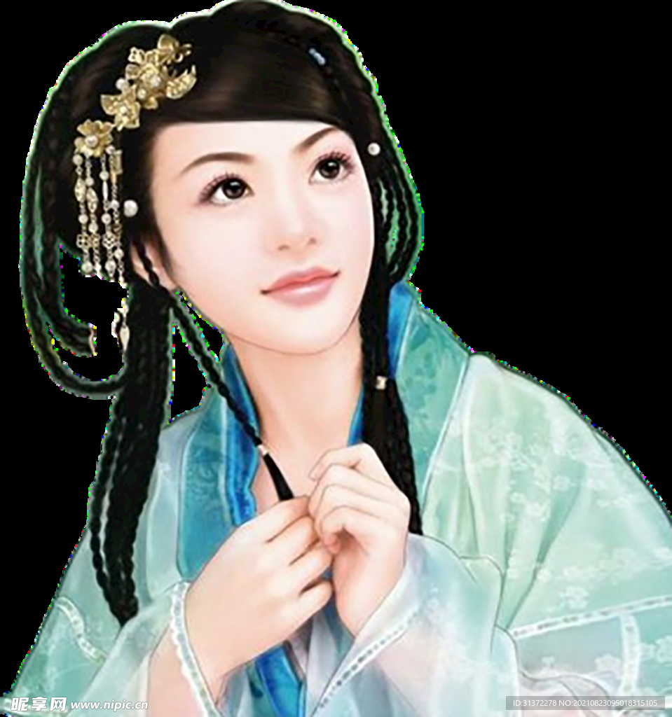 古装帅哥美女插画图片