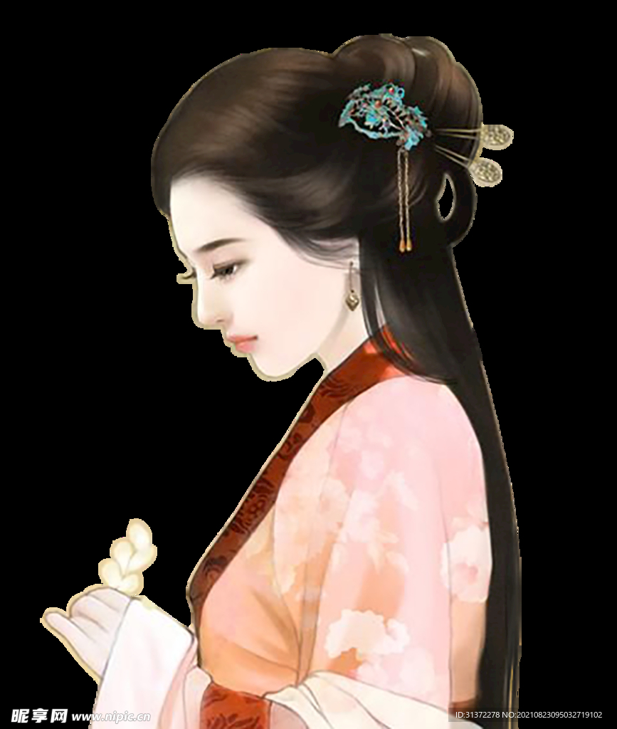 古装帅哥美女插画图片