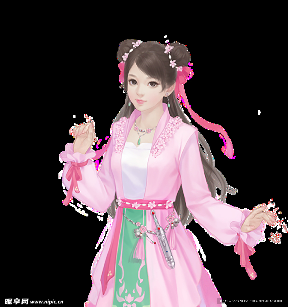 古装帅哥美女插画图片