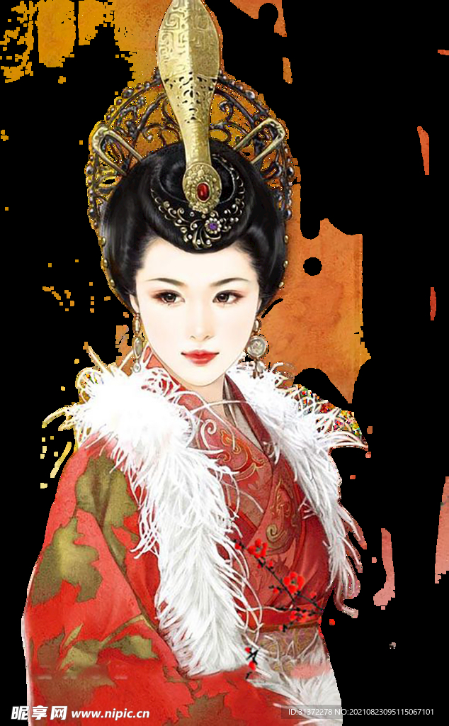  古装帅哥美女插画图片