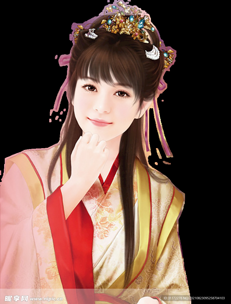 古装帅哥美女插画图片