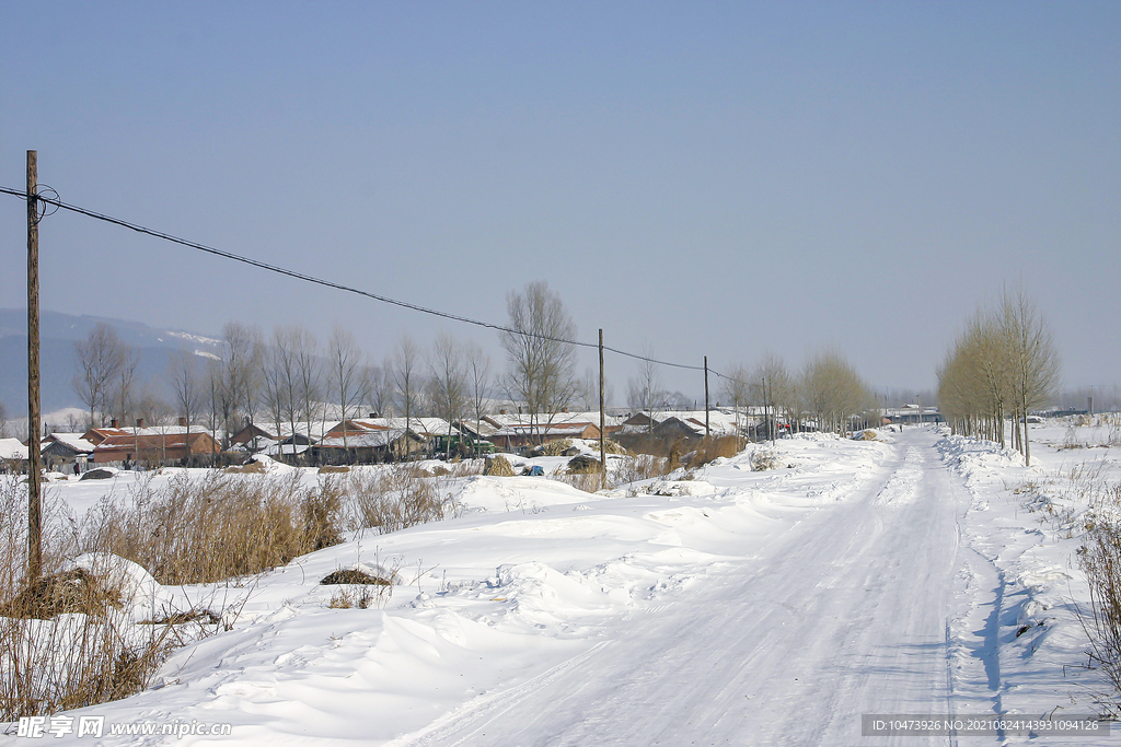 冬日乡村公路图片