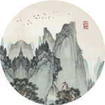 新中式山峰装饰画