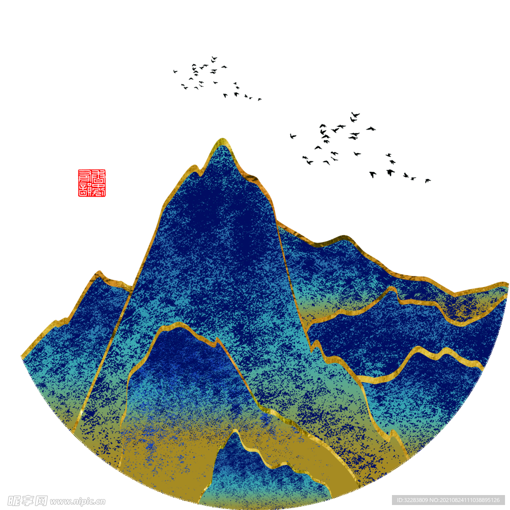 现代轻奢山峰装饰画