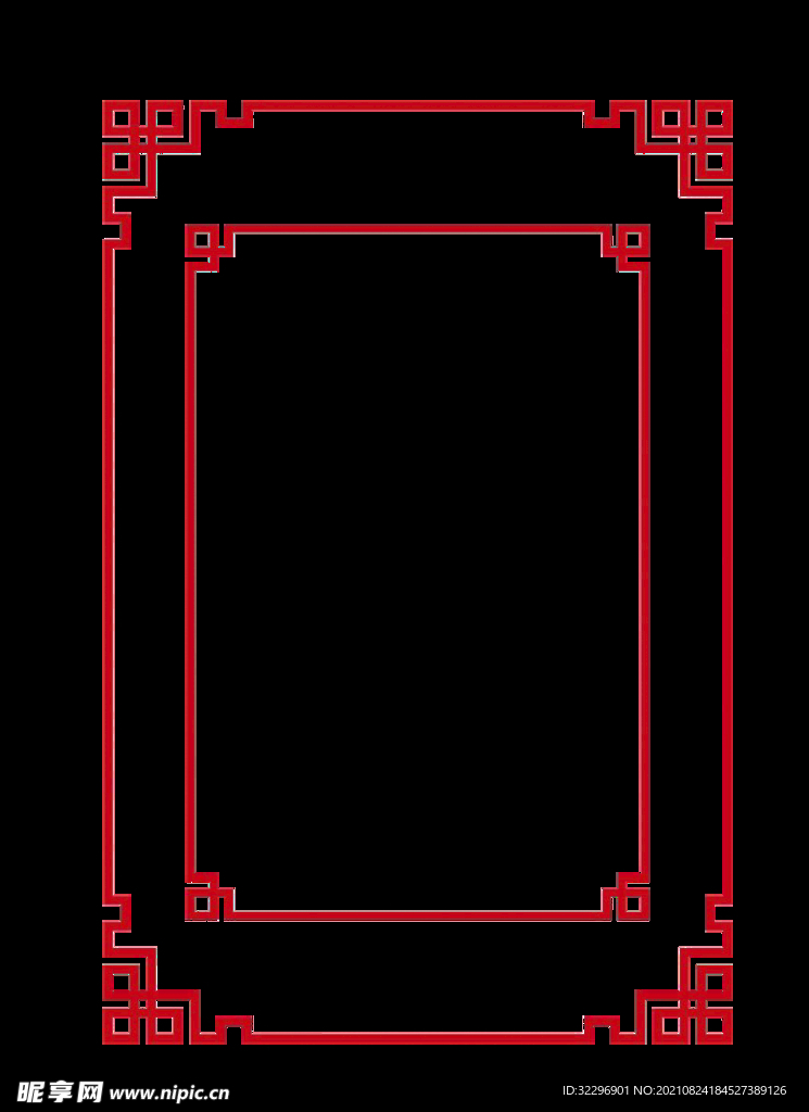 中国风中式边框纹饰案素材