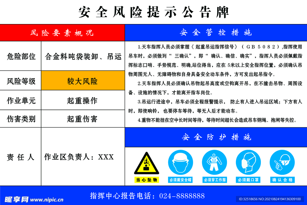 安全风险提示公告牌