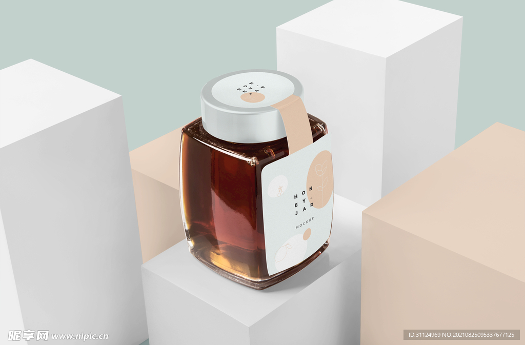 蜂蜜罐样机包装盒子样机展示模型