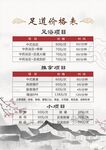 中医价目表 推拿海报  