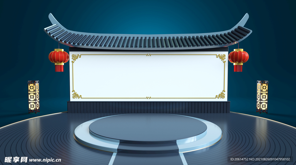 3D中国风背景墙