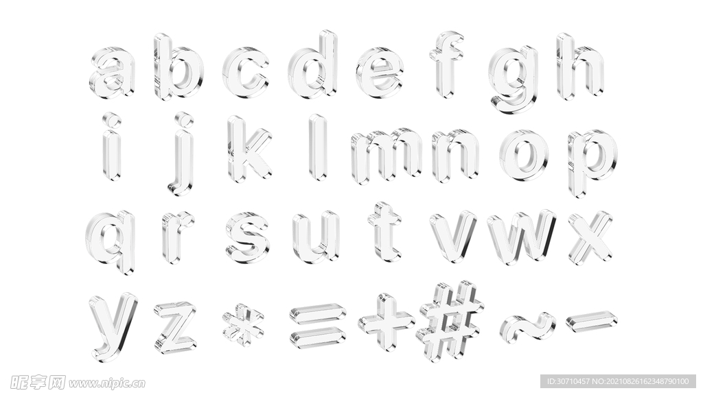 玻璃效果字母