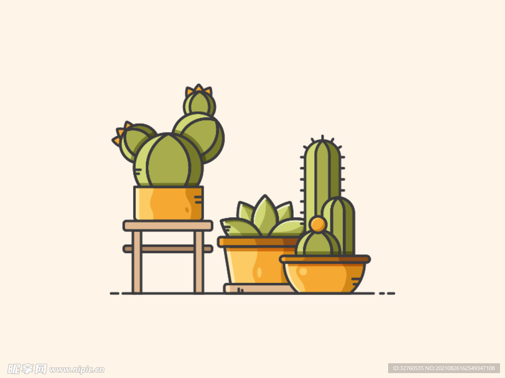 仙人掌矢量图