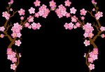 手绘粉色樱花免扣素材图片 
