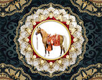 古典花纹马装饰画
