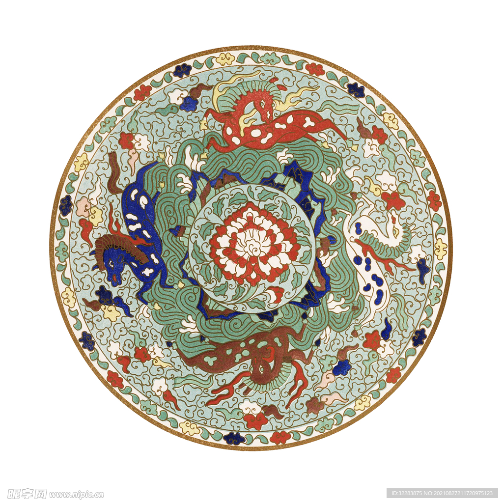 中式复古花纹装饰画