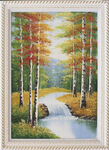 秋季风光油画