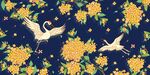 花丛里的仙鹤