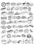手绘素描中式餐饮西式料理装饰图