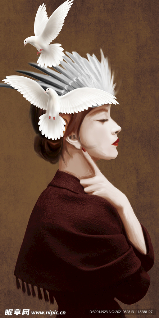 美女油画