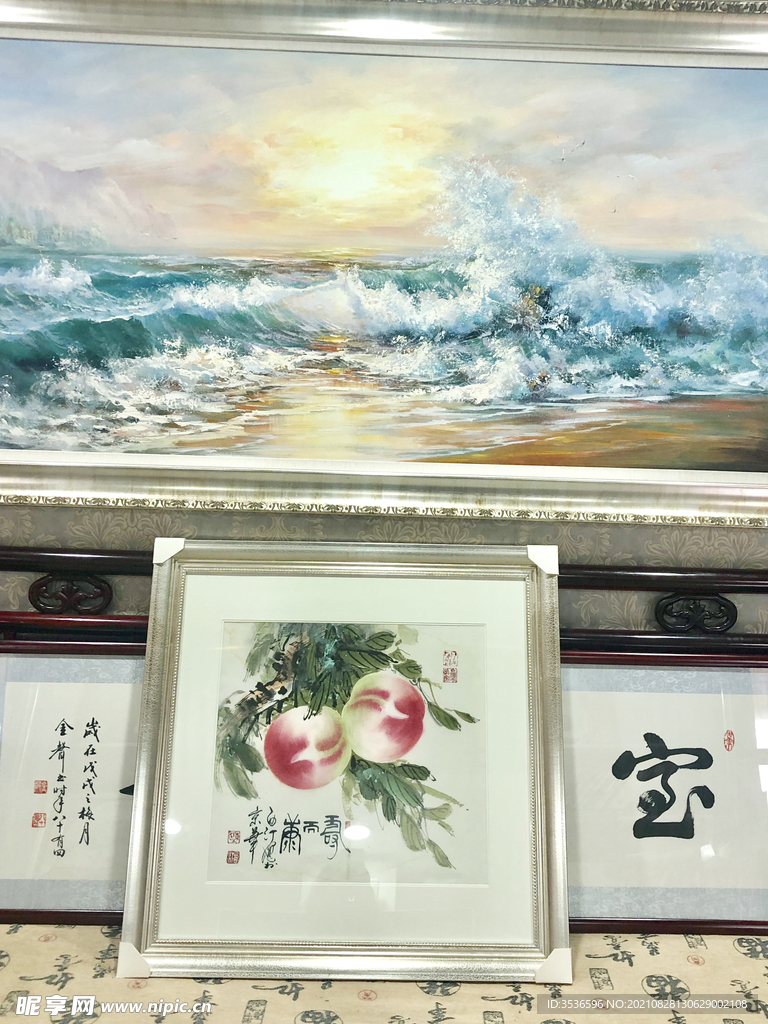 大海海浪油画