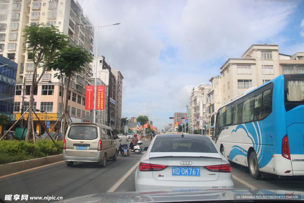 郊区道路两旁房