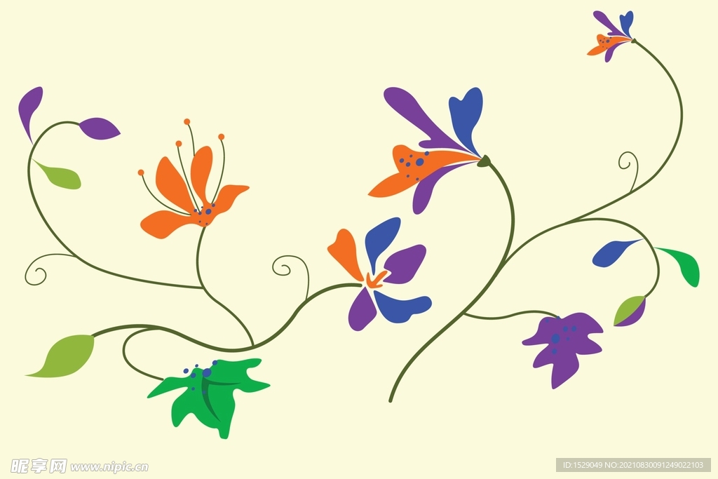 抽象花朵花纹  