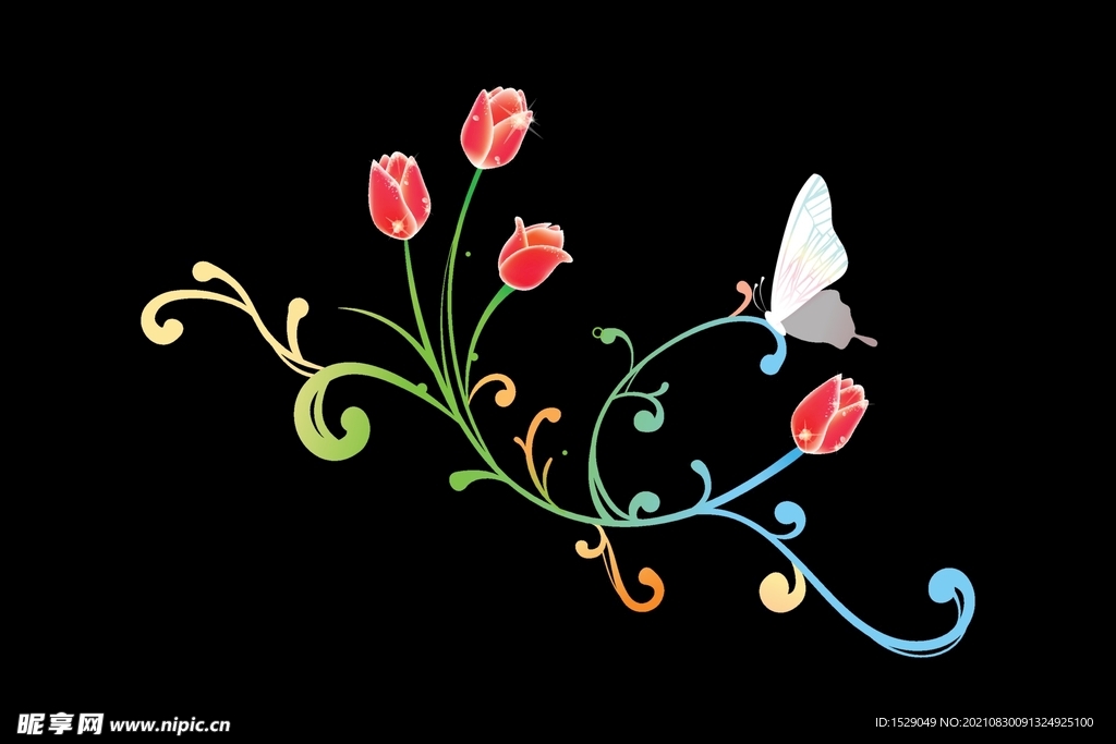 抽象花朵花纹 