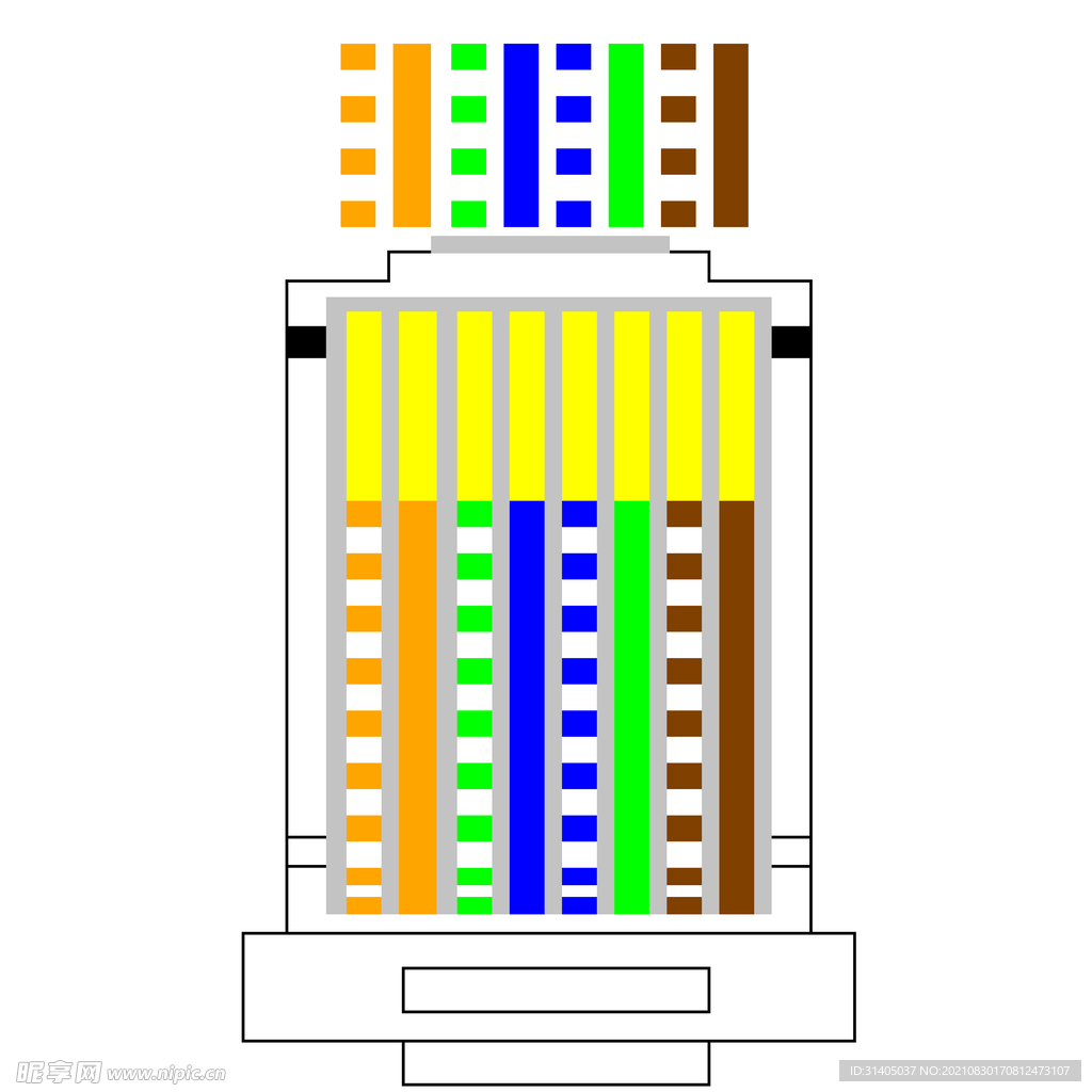 RJ45水晶头网线示意图