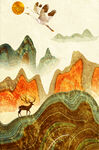 麋鹿大山装饰画