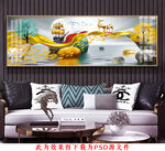 麋鹿山水装饰画
