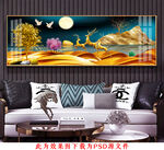 麋鹿飘带晶瓷画