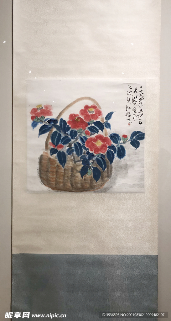 山茶花国画