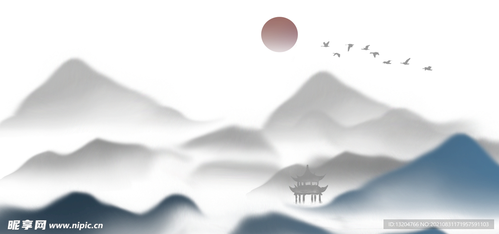 水墨山水图