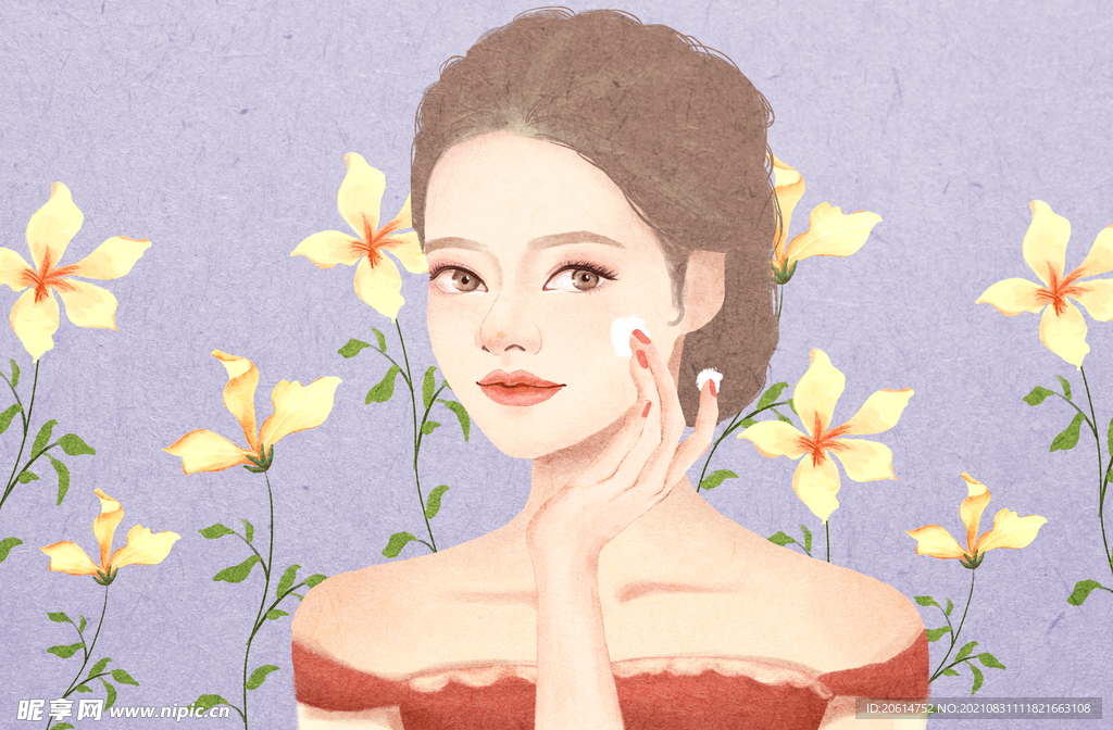 精致妆容的美少女