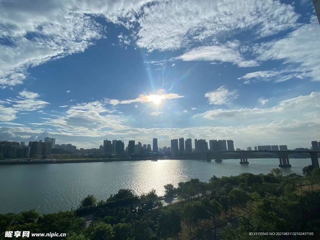 夏日的江景