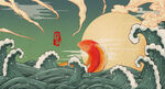 国潮风中国风插画背景