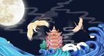 国潮风中国风插画背景