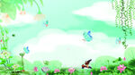 绿色鸟语花香背景