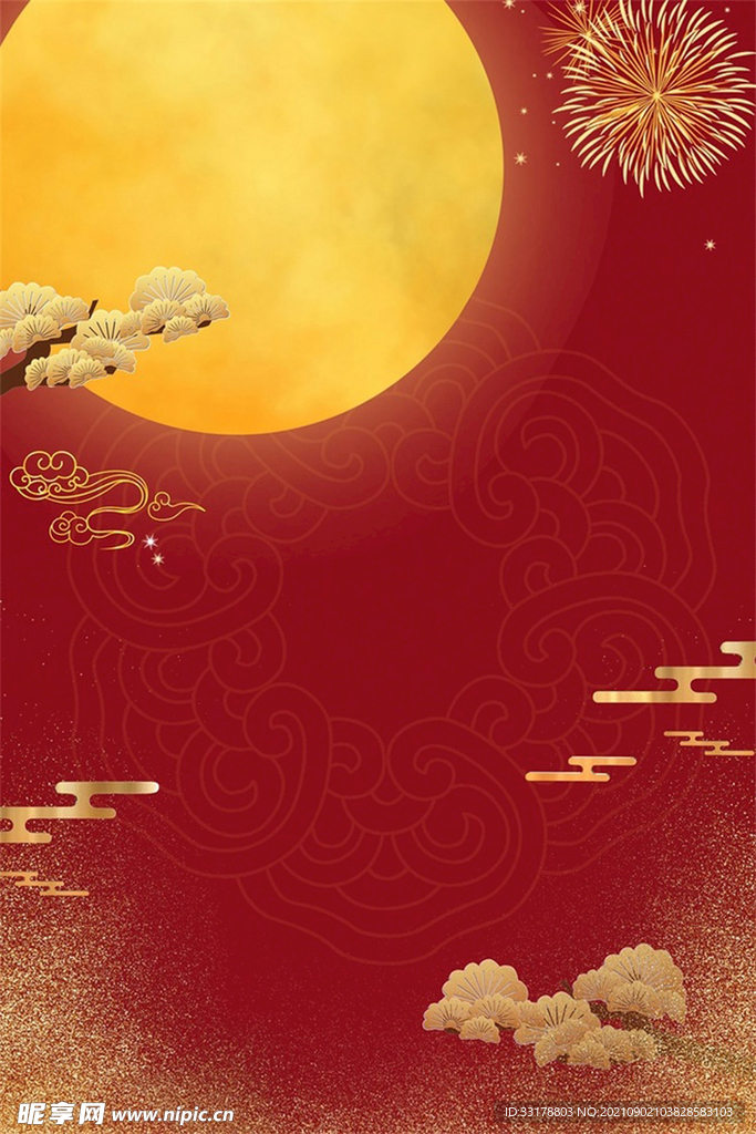 中秋节红色背景